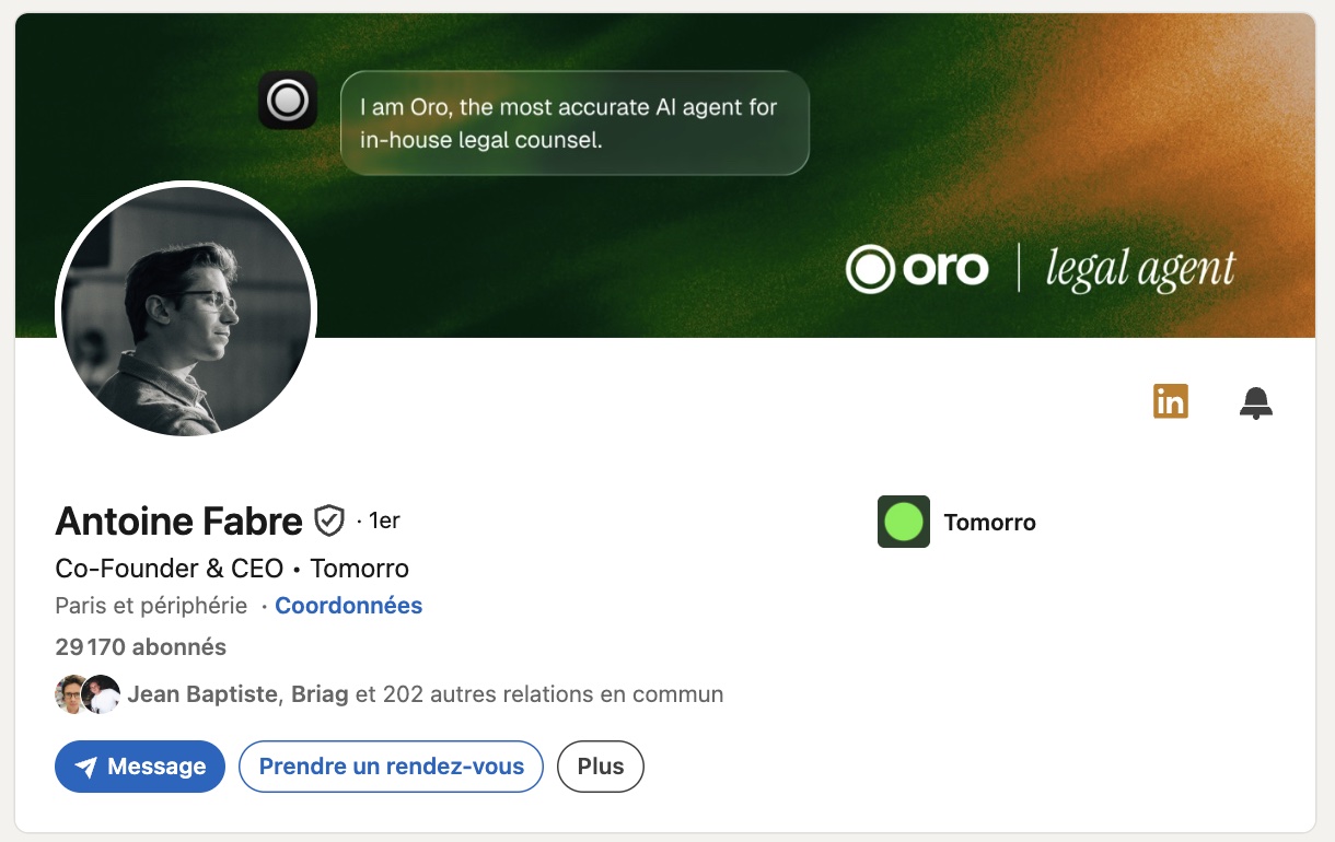 Profil LinkedIn d'Antoine Fabre — 29 170 abonnés